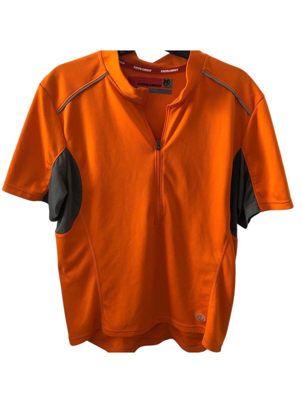 Novara Orange Cycling Jersey Size Large 1/2 Zip Moisture Wicking